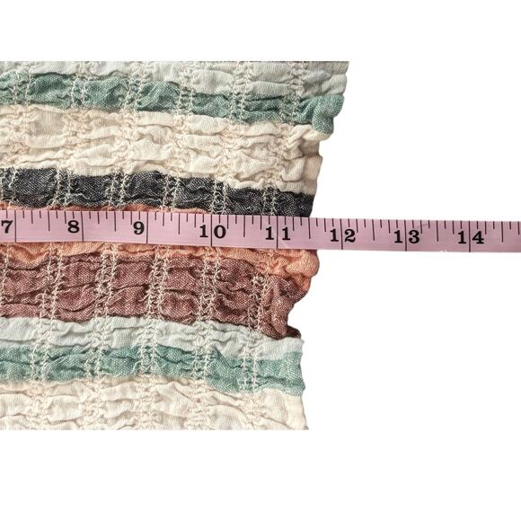 American Eagle Multicolor Striped Cropped Faux Zip Top Womens Size M - Picture 5 of 6